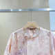 Pink jacquard slanted button mulberry silk short-sleeved shirt for women in spring and summer new style Chinese style slim top
