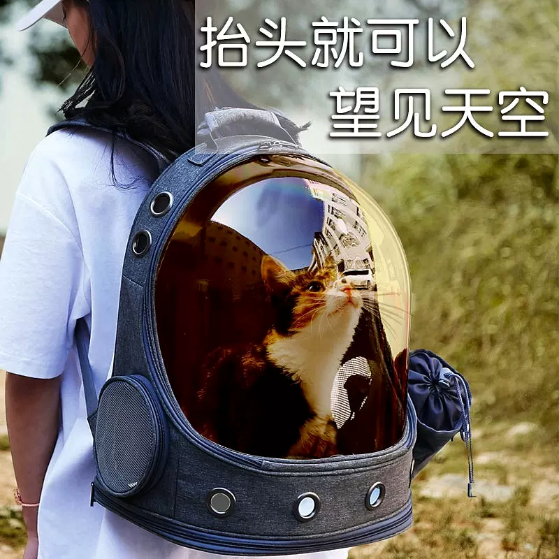 猫包外出便携太空舱茶色宠物包狗双肩背包猫手提箱四季防晒猫书包 Taobao