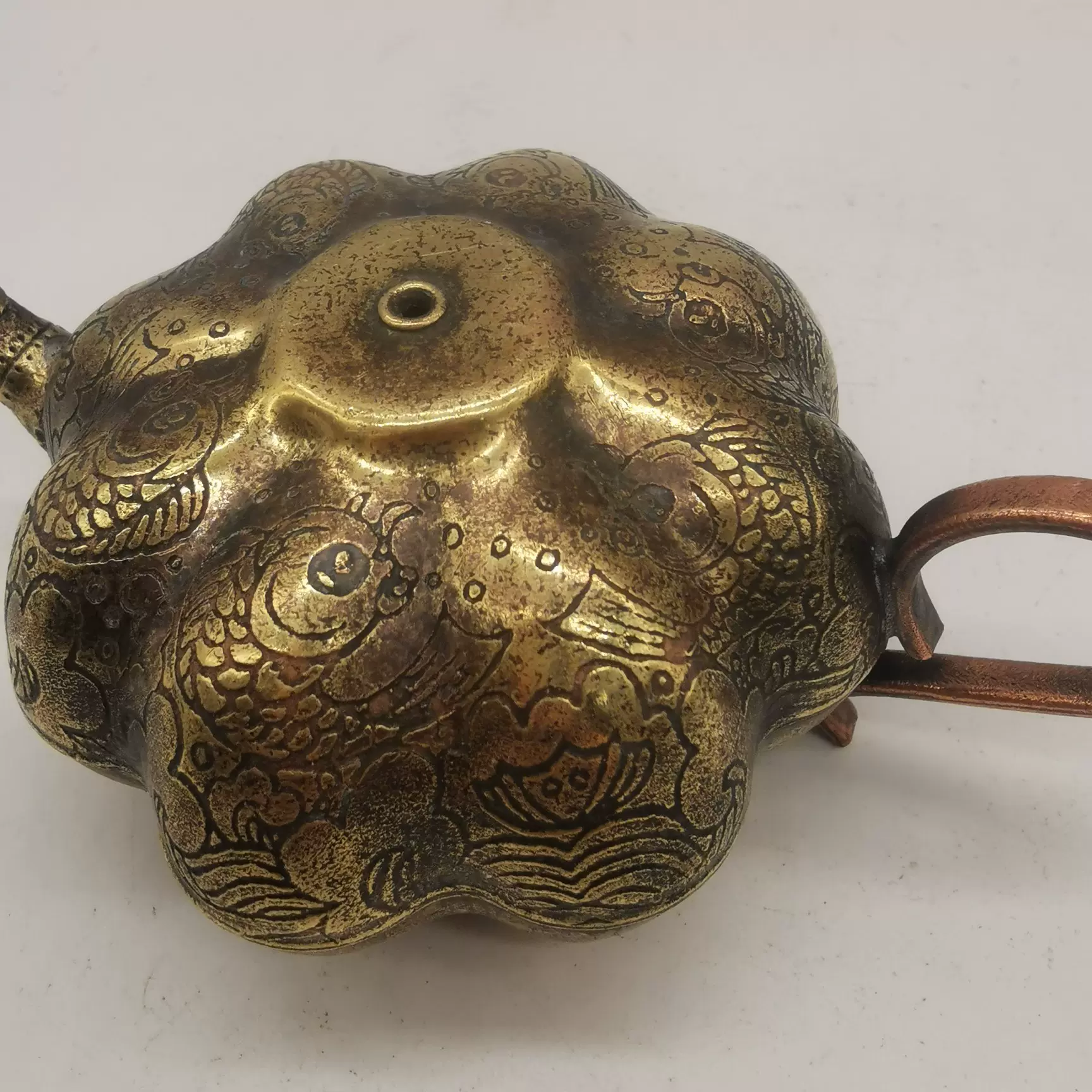 古玩收藏铜器水滴式注水以供磨墨用的文具造型新颖小巧可爱形制端-Taobao