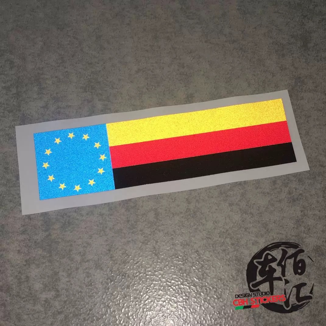 反光汽车贴纸德国国旗加欧盟旗eu车贴反光车贴划痕贴个性定 Taobao