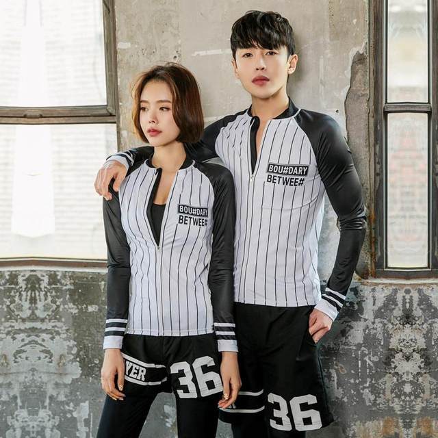 
New Korean diving suit split jellyfish suit snorkeling casual surfing swimsuit long sleeve sun protection quick drying trousers couple