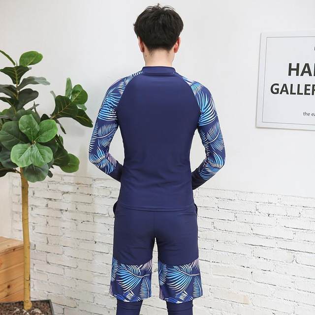 
Korean diving suit split long sleeve trousers skirt swimsuit for women couple sun protection surfing suit men plus large size