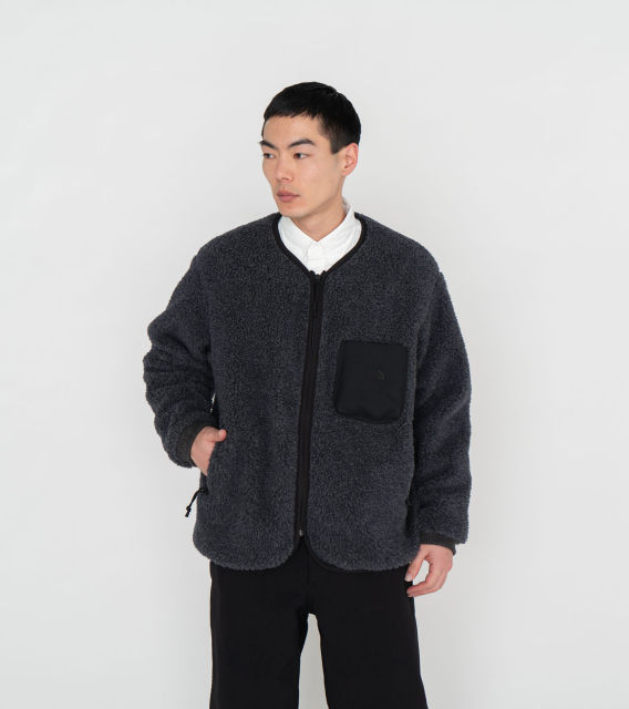 TNF Wool Boa Field Cardigan 23AW North Face Purple Label Wool Polar Fleece Cardigan Jacket