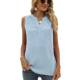 European and American women's clothing Amazon summer new solid color chiffon shirt loose V-neck jacquard sleeveless casual vest shirt