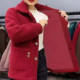 Middle -aged and elderly girls autumn and winter lambskin jacket new mothers dress large size thickened plus velvet jacket granular velvet 50 years old
