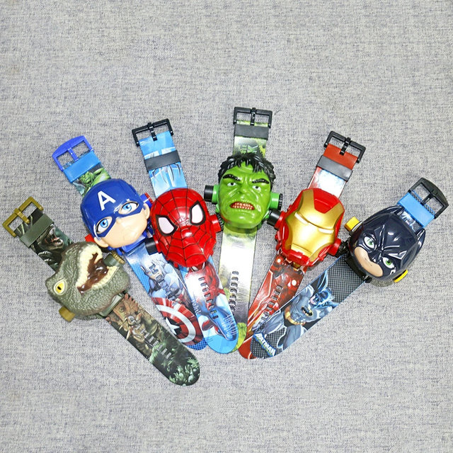 Children's projection watch boy Spider-Man Iron Man Kindergarten baby elementary school student electronic watch cartoon toy watch