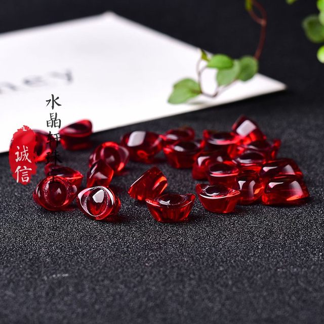 Glazed color ingot yellow crystal ingot size gold ingot seven-colored glass ornaments fish tank flowing water gift