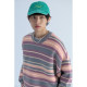 MENTMATE 24AW autumn and winter retro cream color stripes round neck sweater men and women casual sweater tops