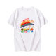 Rainbow parent-child clothing T-shirt children short-sleeved summer men and women white tops elementary school students kindergarten performance class uniform