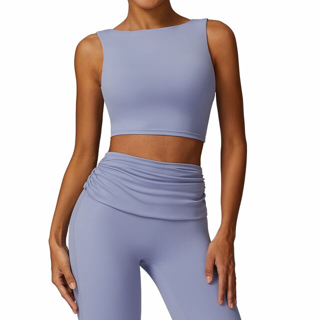 Yoga beauty vest high-intensity shock-proof quick-drying fitness clothing running tight sports underwear one-shoulder bra sexy