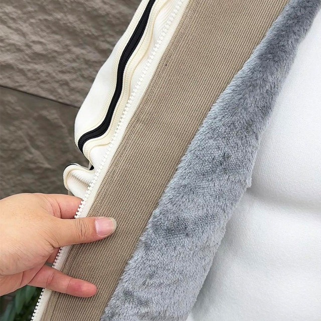 Winter new men's jacket jacket plus velvet thickened and warm fashion Korean version slimming stand -up collar versatile tide top