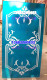 Customized tempered modern Korean Japanese -style art glass lampshade ceiling top elegant carving Mediterranean blue base line