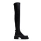 2025 Autumn and Winter Sugar Cube Trifle Thick-soled Over-the-Knee Boots for Women British Style Long Cavalier Boots Thick Legs Slimming Elastic Boots