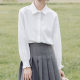 College style lace-up bow white shirt women's flared sleeves with vest base shirt long sleeve top autumn and winter new style
