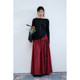 Deer and Bird [Sea Cabin]'Melo Red Wine' Two-color Lace-up A-line Large Umbrella Skirt Skirt 6539
