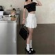 French retro white puffy cake skirt high-waisted short skirt pants for women in spring and autumn with bottoming ballet skirt