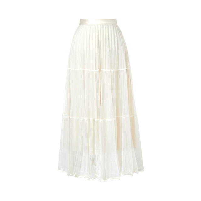 High waist A-line skirt for women in summer 2025 new commuter long temperament elegant mesh cake long skirt