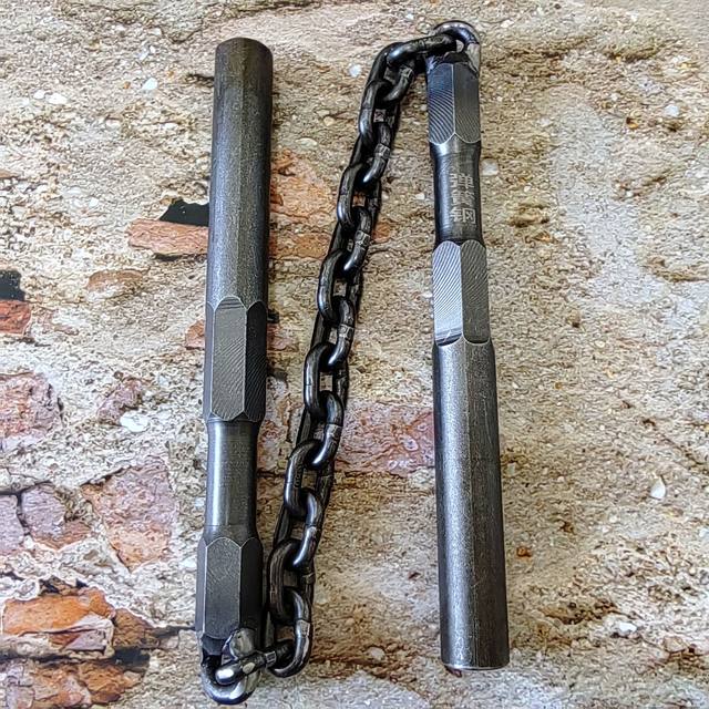 Handmade actual combat double stick solid special spring steel double -cut sticks fitness practice heavy stick car car