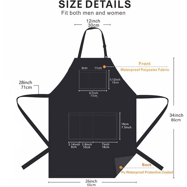 
Cross-border Amazon waterproof and oil-proof halter apron for kitchen, aquatic products, car wash, outdoor gardening work clothes with printed logo