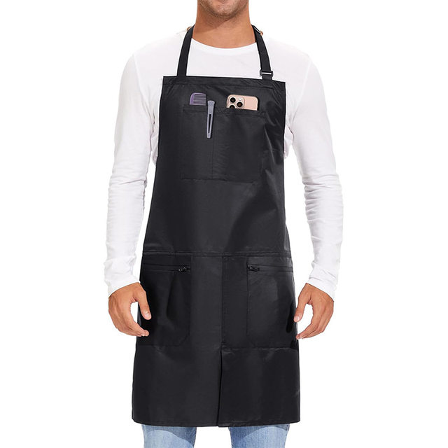 
Cross-border Amazon waterproof and oil-proof halter apron for kitchen, aquatic products, car wash, outdoor gardening work clothes with printed logo