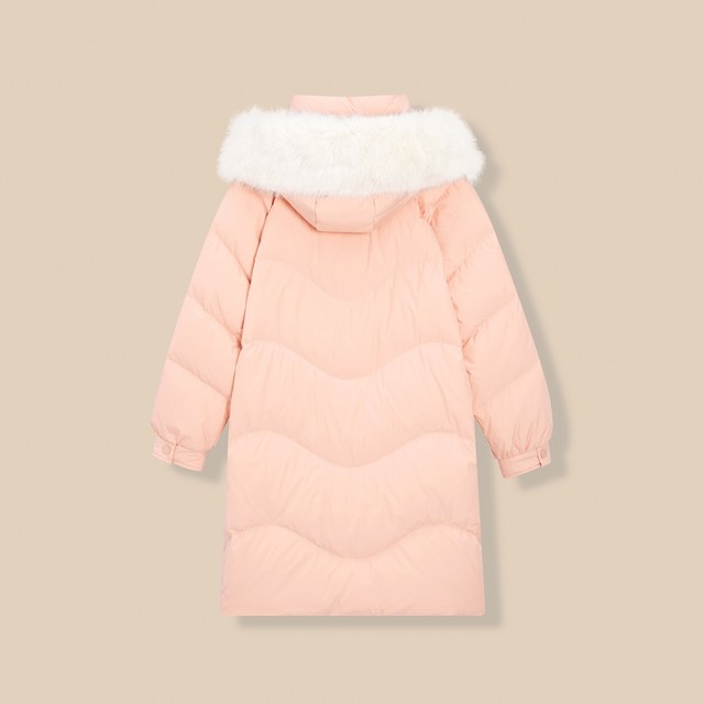 IEF/Aiyi 2024 Winter New Fashion Big Mao Terry Hooding Large size Slim and warm down long jacket