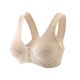 No steel wire sports comfortable front buckle pure cotton large size middle-aged and elderly thin cotton anti-convex wide shoulder strap vest bra