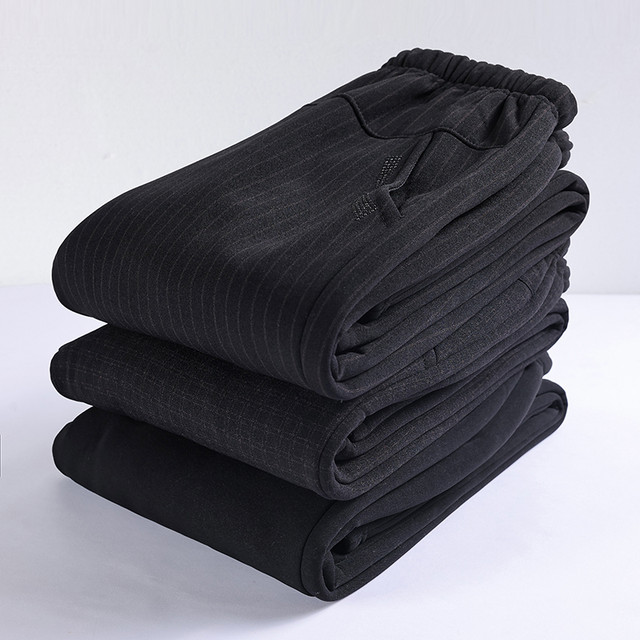 Middle-aged and elderly women's velvet thickened warm pants for outer wear mom's winter clothes for small people autumn and winter grandma pants cotton pants