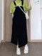 Large size early spring denim strap skirt for women fat mm high waist slimming belly dress pear-shaped body hiccup skirt