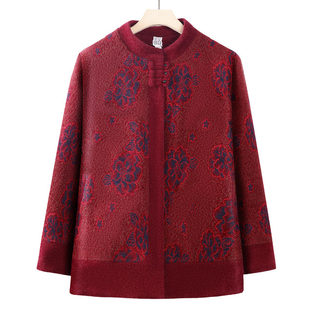 Middle-aged and elderly people with winter clothes, fat plus size jacket, female grandmother and mother plus velvet top imitation mink velvet thick clothes