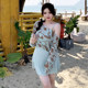 
One-piece triangular swimsuit women's split skirt blouse three-piece set covering belly to make you look slim and fat mm sexy hot spring vacation
