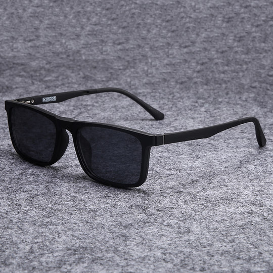 New five-in-one myopia glasses and sunglasses, colorful dual-purpose magnetic large-face round frame men and women trendy prescription sunglasses