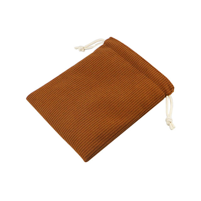 Corduroy double-layer small cloth bag candy color storage bag convenient to carry camera bag large capacity solid color small bag