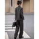 Mohan Yimei commuter temperament halo style suit wide leg pants suit 2025 spring new commuter simple suit