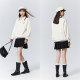 Senma sweater female POLO pilot school style loose bottoming shirt winter embroidered color scraper top, gentle and fashionable
