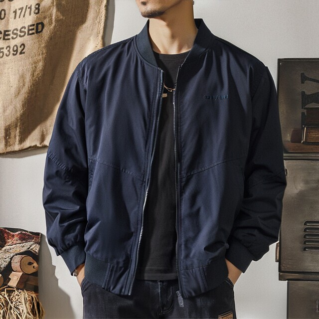 American cotton baseball outer set male loose retro worker costume spring and autumn new foreign trade high -end pilot jacket