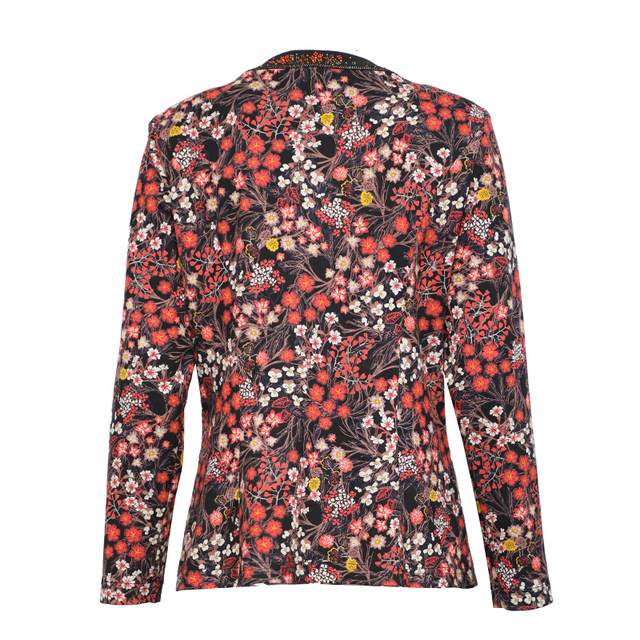 Qianyao 2024 new women's clothing spring and autumn long-sleeved floral shirt mother jacket large size loose top cardigan women