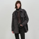 New U/TI Youti 2025 spring dark gray wide version jacket classic full-print trendy belt windbreaker for women
