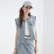 KBNE Fashion denim vest short jacket 2025 summer new small jacket sleeveless top for women
