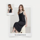 Black vest dress for women contrasting long skirt KBNE spring and autumn new small knitted loose slim skirt