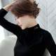 Pure cotton half-high neck bottom shirt for women in autumn and winter clothes thickened warm autumn clothes slim mid-neck trendy long-sleeved top