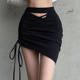2024 Summer loaded hot girl sexy asymmetric strap hip skirts female high waist slim -fitting skirt tide