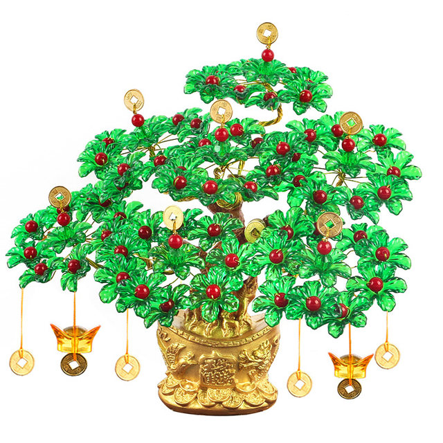 Handmade beads, wealthy tree bags, making decorations to recruit wealth dragon crafts DIY weaving adult resin accessories
