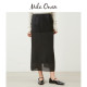 Mila Owen24 autumn and winter new product elegant temperament rear slit high waist splicing straight skirt 09WFS245007