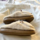 Fang Yulu ins style bow slippers for women 2025 autumn and winter new home warm anti-slip cotton shoes for outer wear