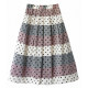 Spring and Autumn Pure Cotton Skirt Striped Polka Dot Skirt Literary Medium-Long A-line Skirt Versatile Slim Pleated Skirt Long Skirt