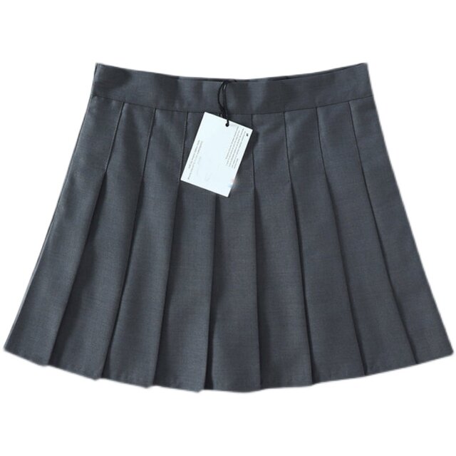 Spring and Autumn Anti -Wet Light Hong Kong flavor pleated skirt college style A -line skirt hip slimming high waist sweet age reduction half body skirt
