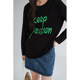 Lan Ruoshui Large size women's letters, printed loose tops, autumn new product fat MM casual bottoming shirts American T -shirt