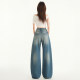 La Chapelle Puella 2025 summer new retro wash floor jeans loose and slim straight trousers