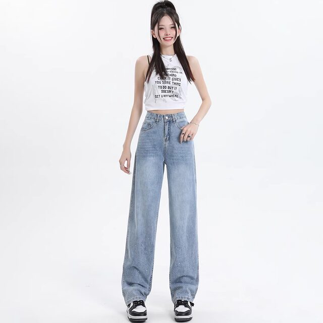 La Chapelle Puella 2025 new hot autumn and winter velvet straight jeans for women loose and wide