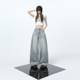 La Chapelle Puella Spring 2025 new retro scratch design jeans high-waist loose trousers